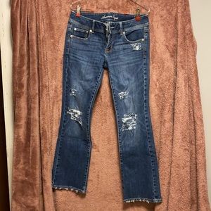 American Eagle slim boot cut distressed jeans
